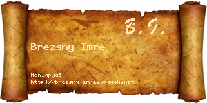 Brezsny Imre névjegykártya